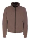 Moorer Casual Jacket With Fur Collar And Ribbed Finish