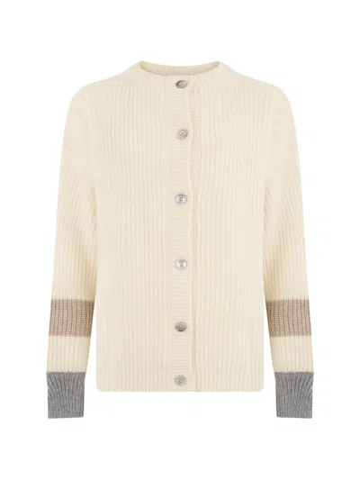 Moorer Alexis-tcl Ribbed Colour-block Cardigan In Multi