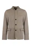 Moorer Flap-pocket Leather Jacket In Gray