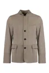 Moorer Flap-pocket Leather Jacket In Gray