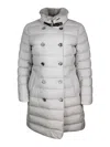 Moorer Double-breasted Down Coat Made Of Wool And Cashmere Padded With Soft Goose Down In White