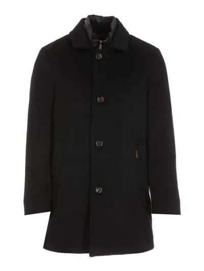 Moorer Tech Fabric Padded Coat In Black