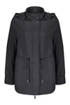 Moorer Technical Fabric Hooded Jacket In Blue