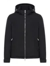 Moorer Technical Fabric Jacket With Hood In Black