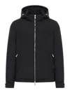 Moorer Technical Fabric Jacket With Hood In Negro