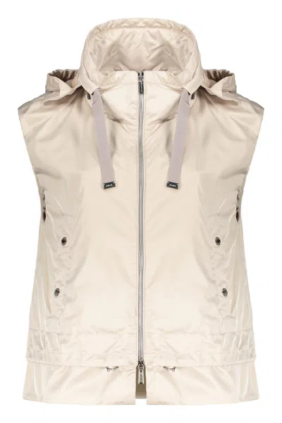 Moorer Technical Fabric Vest In Ivory