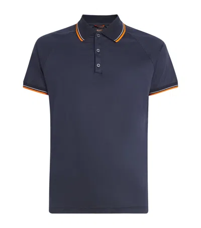 Moorer Technical Polo Shirt In Navy