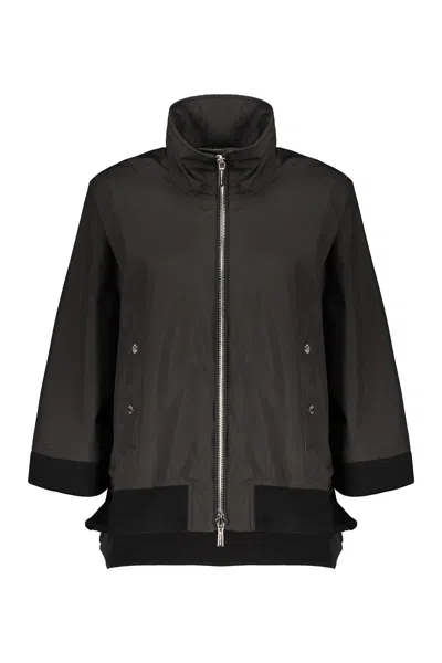 Moorer Techno Fabric Cape-coat In Black