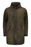 Moorer Hooded Midi Raincoat In Green