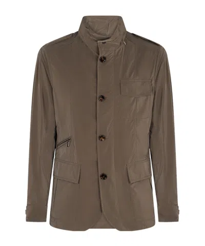 Moorer Techno Fabric Outerwear In Brown