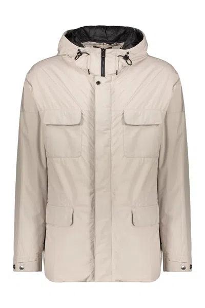 Moorer Techno Fabric Padded Jacket In Neutral