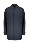 Moorer Techno Fabric Raincoat In Blue