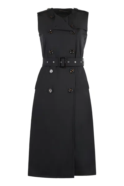 Moorer Techno Fabric Trench Coat In Black