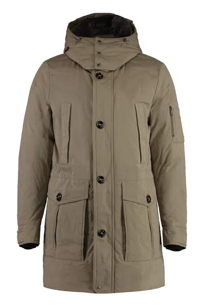 Moorer Ted Hooded Cotton Parka In Green