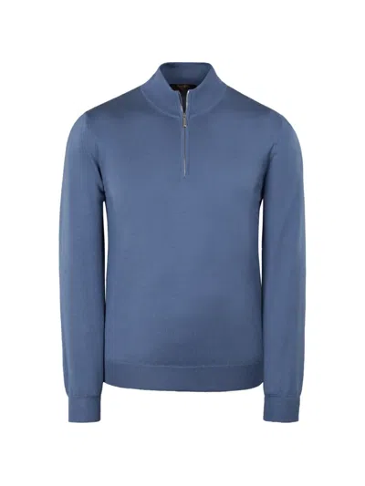 Moorer Terni Half-zip Sweater In Blue