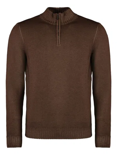 MOORER TERNI HALF-ZIP SWEATER