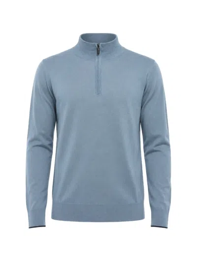 Moorer Terni Half-zip Sweater In Blue