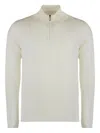 Moorer Terni Virgin-wool Half-zip Sweater In White