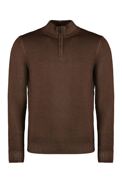 Moorer Terni Virgin Wool Sweater In Brown