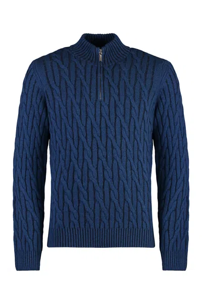 Moorer Terni Wool And Cashmere Sweater In Blue
