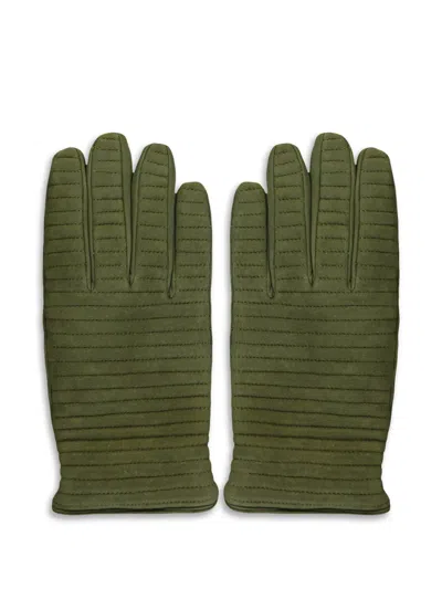 Moorer Textured Gloves In Green