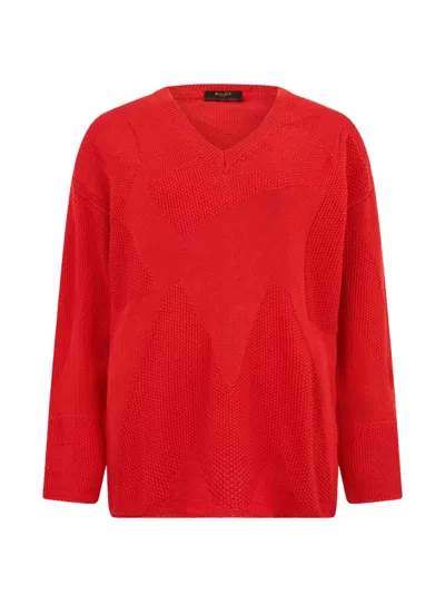 Moorer Textured V-neck Sweater In Multi