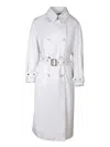 Moorer Double-breasted Trench Coat In Grey