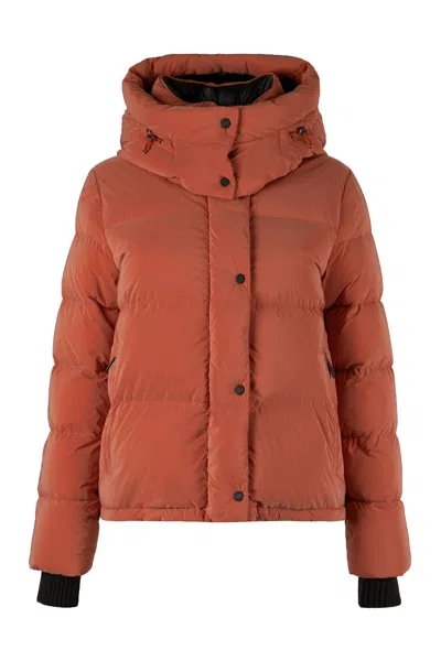 Moorer Thuile Hooded Down Jacket In Orange