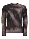 Moorer Tie-dye Effect Long-sleeve Sweater In Brown