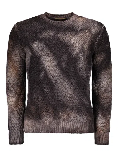 MOORER TIE-DYE EFFECT LONG-SLEEVE SWEATER