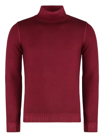 Moorer Todi Roll-neck Knitted Sweater In Red