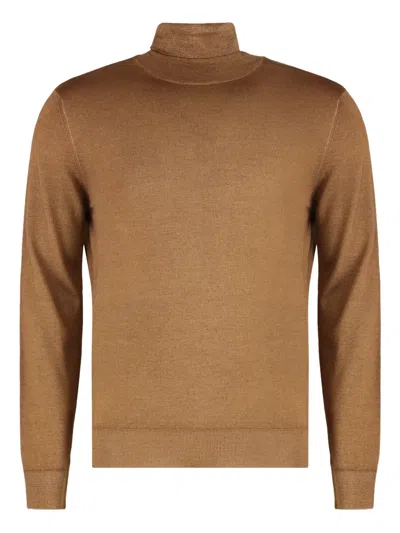 Moorer Todi-xw Roll-neck Sweater In Brown
