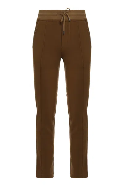 Moorer Track Pants In Cotton In Brown
