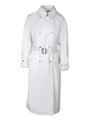 Moorer Double-breasted Trench Coat In Grey
