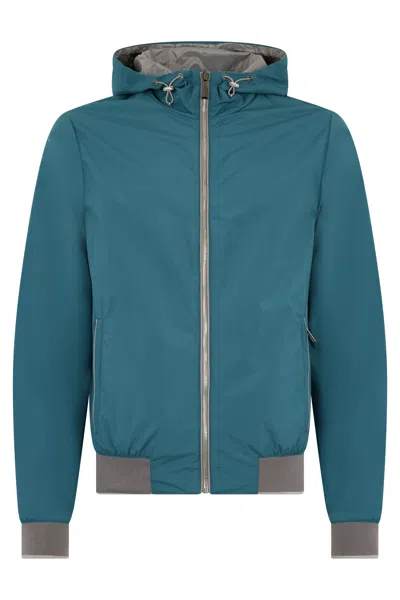 Moorer Turquoise Bomber Jacket, Versatile And Comfortable. In Blue