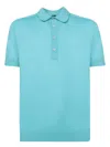 Moorer Turquoise Sea Island Cotton Polo In Blue