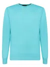 Moorer Turquoise Sea Island Sweater In Blue
