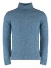 Moorer Gordon Wool And Cachemire Turtleneck Pullover In Blue
