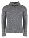 Moorer Gordon Wool And Cachemire Turtleneck Pullover In Gray