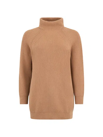 Moorer Turtleneck Sweater In Brown