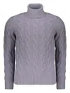 Moorer Lavender Turtleneck Sweater With Long Sleeves In Gray