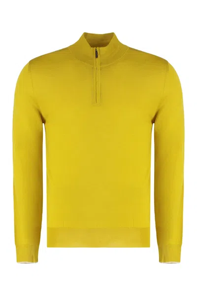 Moorer Turtleneck Sweater In Cotton In Yellow