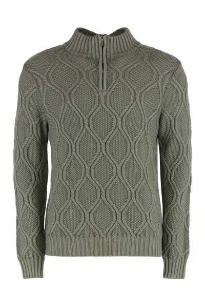 Moorer Turtleneck Sweater In Wool In Green