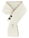 Moorer Twisted Mongolian Cashmere Scarf With Front Button Detail In Gold