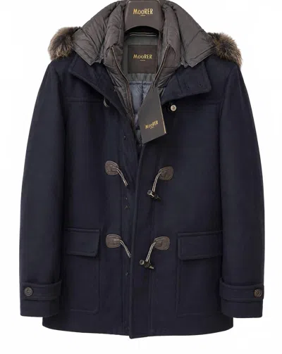 Moorer Unisex - Wool Down Filled Coat In Navy Blue In Black