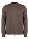 Moorer Urbino Zip-up Cashmere Cardigan In Brown