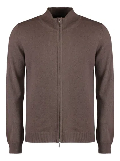MOORER URBINO ZIP-UP CASHMERE CARDIGAN