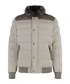 Moorer Zip And Snap Button Fastening Down Jacket In Gray