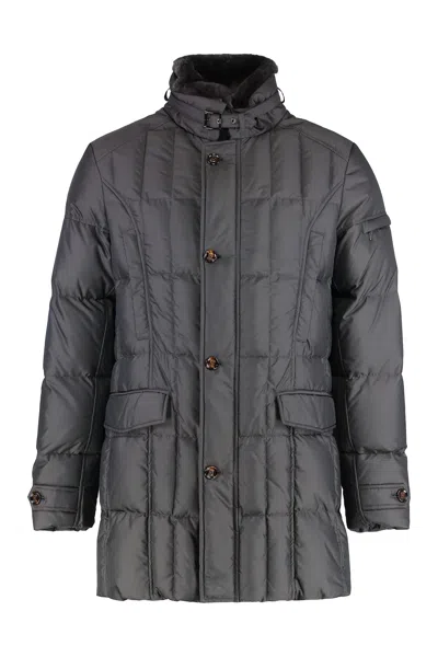 Moorer Valente Fur Collar Down Jacket In Gray