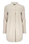 Moorer Vanda-bf Buttoned Jacket In Ivory